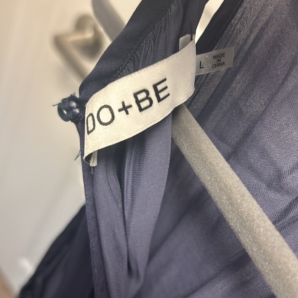 DO & BE Women's Navy Smocking Dress Pleated Detail - Picture 4 of 4